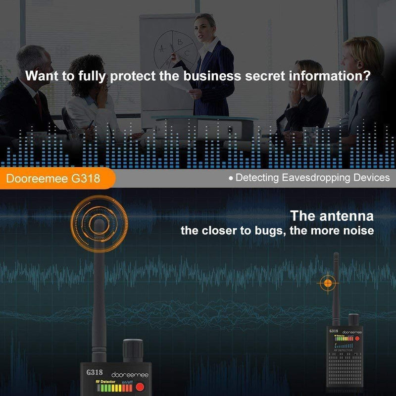 【Newest Version】 Dooreemee Anti Spy RF Signal Detector Bug Detector GPS Tracker Wireless Camera Amplification Ultra-high Sensitivity GSM Device Finder Handheld