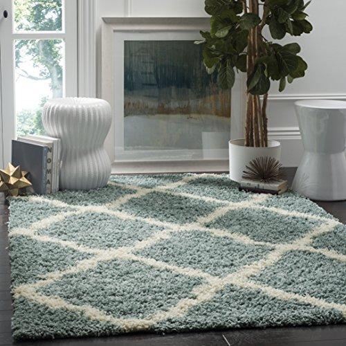 Safavieh Dallas Shag Collection SGD257A Dark Grey and Ivory Area Rug (8'6" x 12')