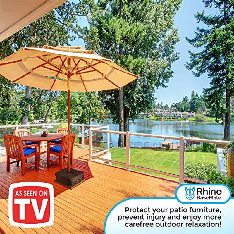 Rhino Detachable Umbrella Base Weight - 2 Piece, 18" ~ fits Any Offset, Cantilever or Outdoor Patio Umbrella Stand - Replaces Ugly Sand Bags ~ Easy Set up, As Seen on TV