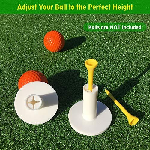 SkyLife Golf Rubber Tee Holder Set for Driving Range Golf Practice Mat (1.5''/2''/2.6''/2.8''/3'')