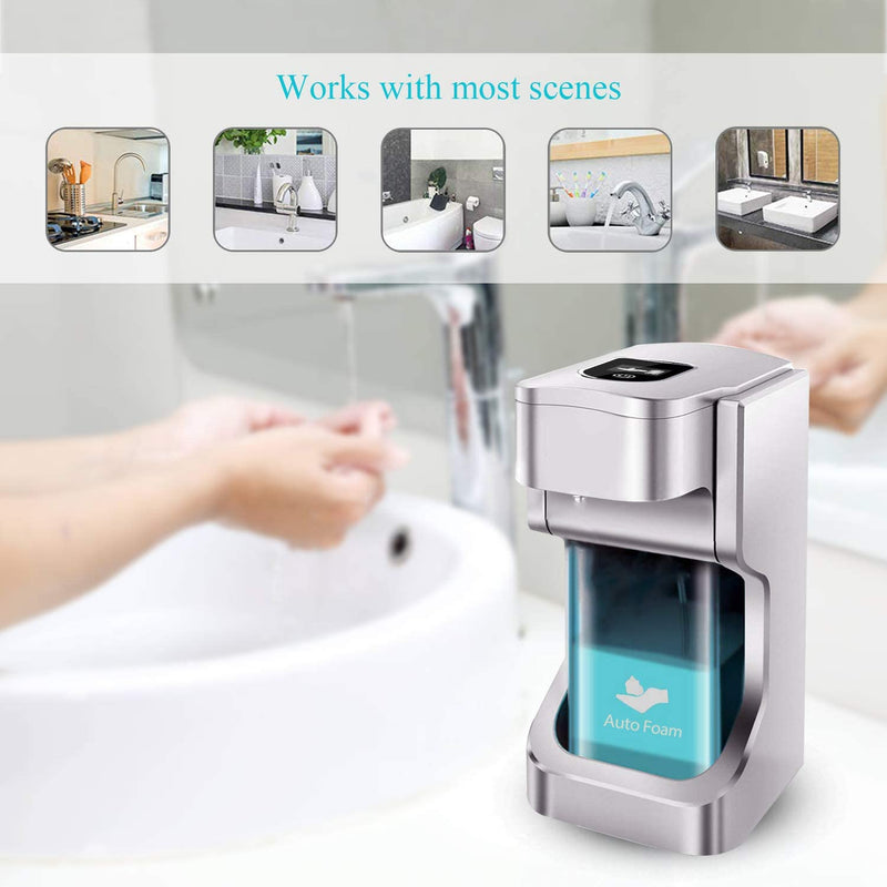 Hanamichi Soap Dispenser, Touchless High Capacity Automatic Soap Dispenser Equipped w/Infrared Motion Sensor Upgraded Waterproof Base for Bathroom & Kitchen