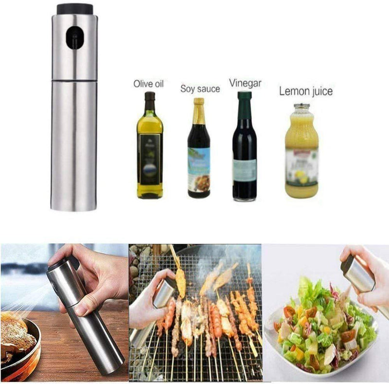 100ml Food Grade Stainless Steel Refillable Olive Oil sprayer for cooking, Salad Oil Dressing,BBQ, Grilling and Roasting, JSDOIN Cooking wine & Vinegar Sprayer