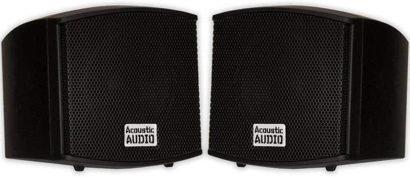 Acoustic Audio AA321B Mountable Indoor Speakers 400 Watts Black Bookshelf Pair