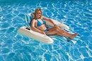 Poolmaster Swimming Pool Floating Chaise Lounge, Caribbean, Blue Stripe