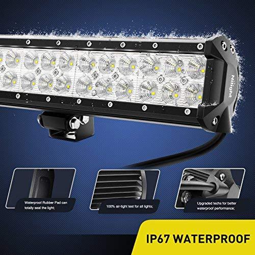 Nilight Light Bar 2PCS 20 Inch 126W LED Lights Spot Flood Combo Led Off Road Driving Lights Led Fog Lights Jeep Lights Boat Lighting LED Work Light ,2 Years Warranty