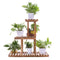 Ufine Wood Plant Stand Indoor Outdoor 3 Tier Vertical Carbonized Multiple Planter Holder Flower Ladder Stair Shelf Garden Balcony Patio Corner Pot Display Storage Rack