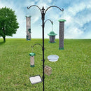 Gray Bunny GB-6844D Deluxe Premium Bird Feeding Station, 22" Wide x 91" Tall (82 inch Above Ground) Black, Multi Feeder Hanging Kit & Bird Bath for Attracting Wild Birds, Birdfeeder & Planter Hanger