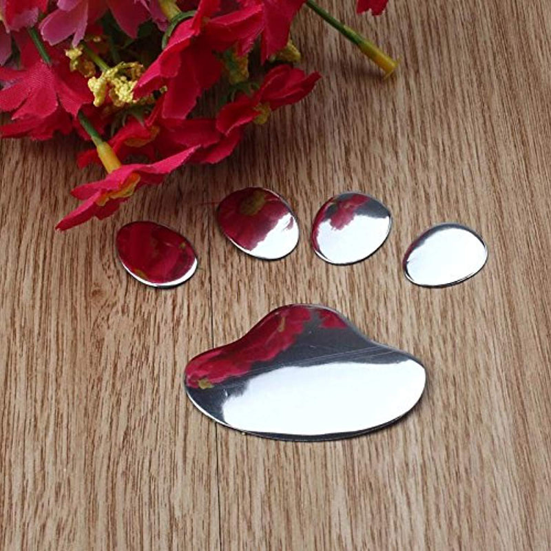 3D Sticker, Chrome Dog Footprints Pet Animal Paw Truck Car Emblem Decal Decoration