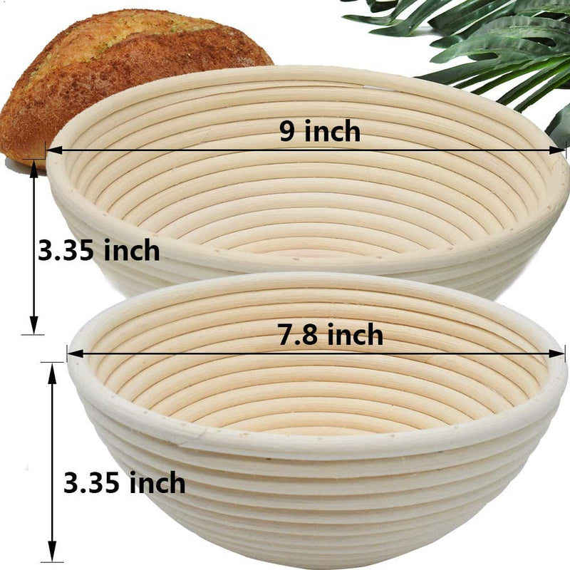 Round Banneton Brotform Bread Dough Proofing Rising Rattan Basket by XUANNIAO