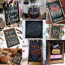 VersaChal Small Rustic Table Top Chalkboard Easel Sign with Standk - Farmhouse Wood Frame and Magnetic Chalk Board Compatible with Liquid Chalk Markers - 13 x 9 Inches