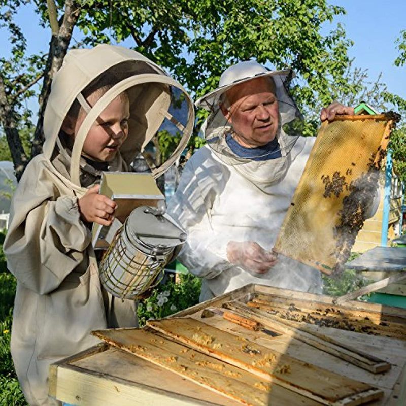 Aspectek Bee Hive Smoker, Beekeeping Equipment, Heavy Duty Stainless Steel Large Size , Superior Airflow Bellow and Excellent Smoke Output for Beekeeping