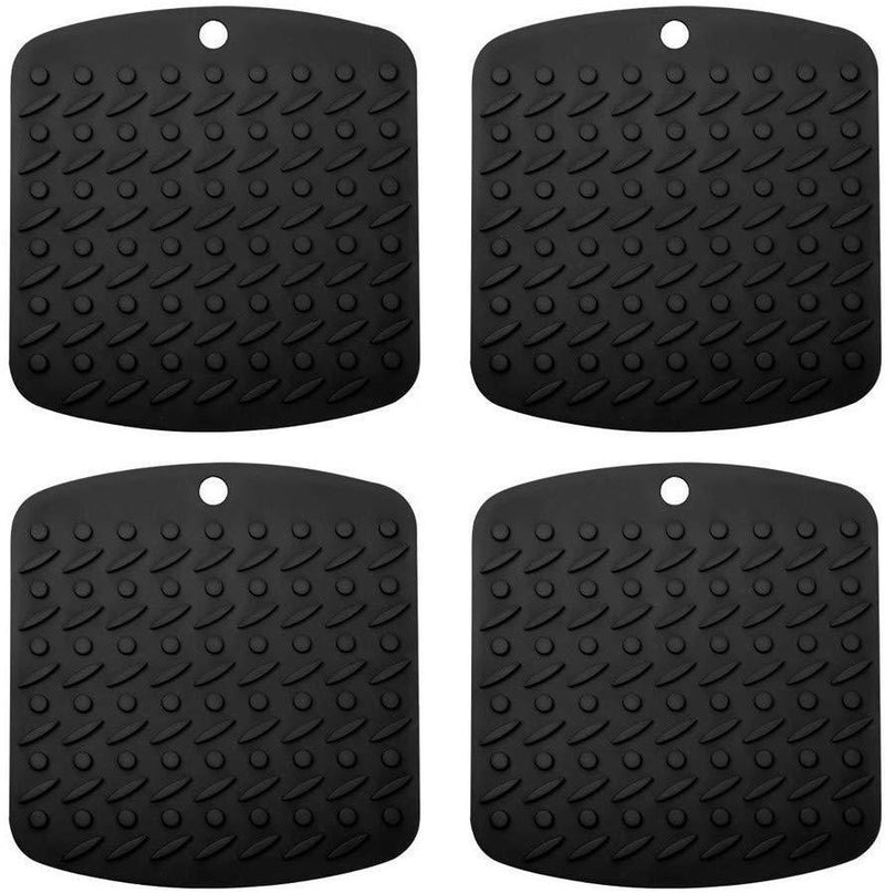 Premium Silicone Pot Holder,Trivets,Hot Mitts,Spoon Rest And Garlic Peeler Non Slip,Heat Resistant Hot Pads,Multipurpose Kitchen Tool. 7x7" Potholders(Set of 6) Non Slip,Dishwasher Safe,Durable.