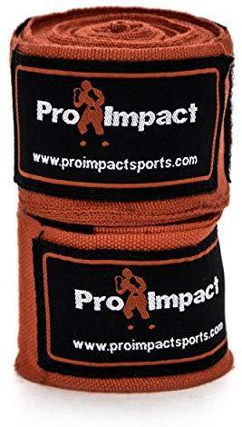 Pro Impact Mexican Style Boxing Handwraps 180" with Closure – Elastic Hand & Wrist Support for Muay Thai Kickboxing Training Gym Workout or MMA for Men & Women - 1 Pair