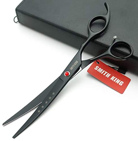 Elfirly 7.0in Professional Pet Grooming Scissors Set,Straight & Thinning & Curved Scissors 4pcs Set for Dog Grooming