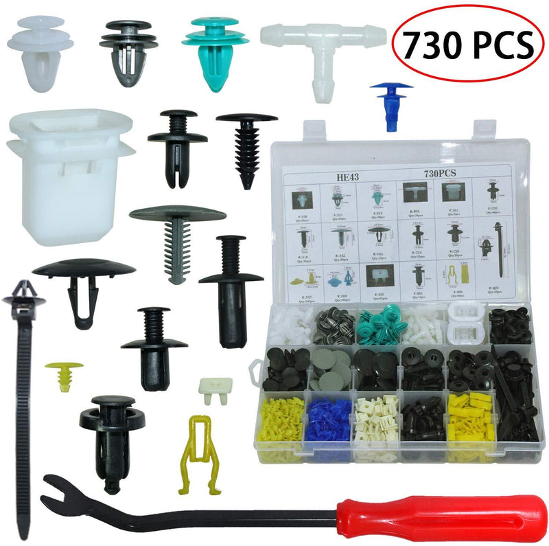 Auto Body Retainer Clips Plastic Fasteners Push Rivets Clips Set Tailgate Handle Rod Clip 19 MOST Popular Sizes Door Trim Panel Clips 460 PCS With 1 Plastic Fastener Remover For GM Ford Chevy Toyota