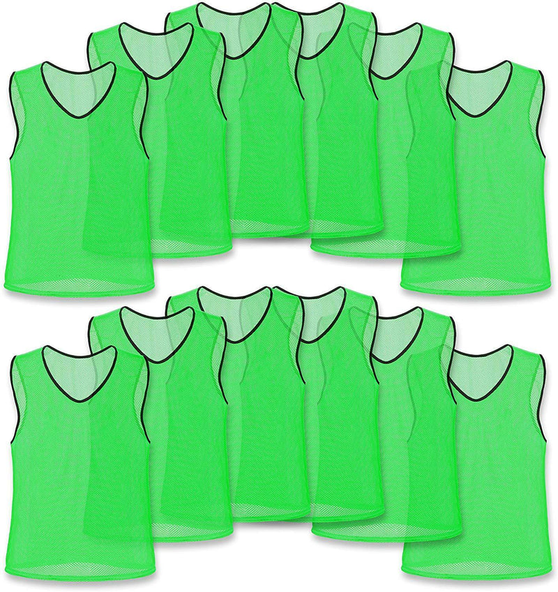 Unlimited Potential Nylon Mesh Scrimmage Team Practice Vests Pinnies Jerseys Bibs for Children Youth Sports Basketball, Soccer, Football, Volleyball (Pack of 12)