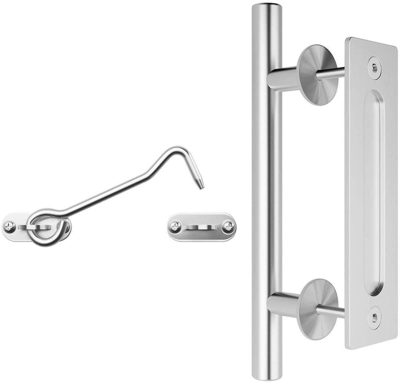 SMARTSTANDARD 12" Flush Set Stainless Steel Pull Door Hardware Handle