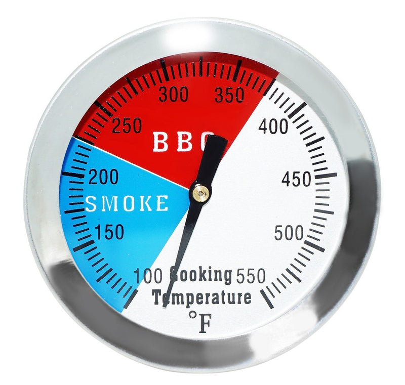 DozyAnt 2" 550F BBQ Barbecue Charcoal Grill Pit Wood Smoker Temp Gauge Grill Thermometer 2.5" Stem Stainless Steel RWB