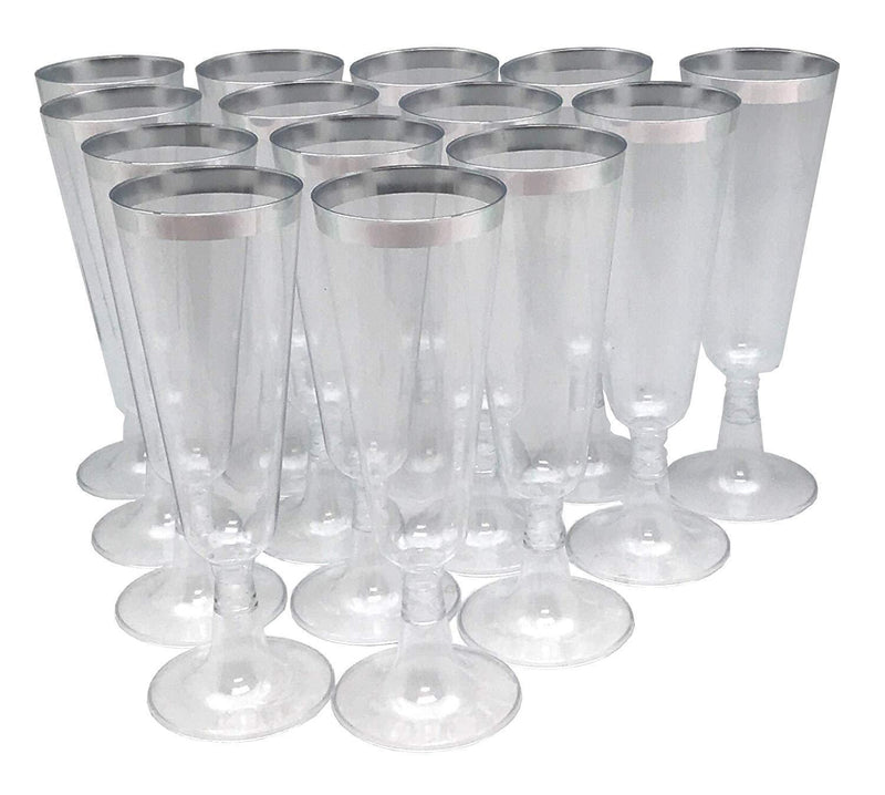 140 pc Plastic Classicware Glass Like Champagne Wedding Parties Toasting Flutes Party Cocktail Cups (Clear) by Oojami