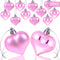 AOPOO 24 Pieces Heart Baubles Valentine's Day Heart Shaped Ornament Matt Heart Ornament for Valentine's Day Decoration and Home Party Decor, 2 Types (Red, Pink)