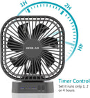 OPOLAR Battery Operated Fan, 5200mA Rechargeable Battery Powered Fan, Strong Wind but Quiet, Timer Setting