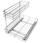 TQVAI Pull Out Under Sink Cabinet Organizer 2 Tier Slide Wire Shelf Basket - 11.49W x 17.08D x 11.85H - Request at Least 12 inch Cabinet Opening