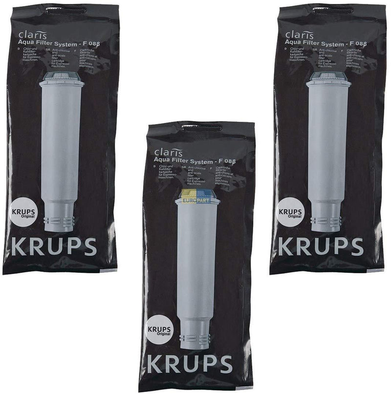 KRUPS F088 Aqua Filter System Water Filtration Cartridge - 3 Pack