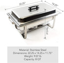 Alpha Living 8QT Chafing Dish High Grade Stainless Steel Chafer Complete Set