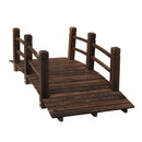 Outsunny 5' Wooden Rustic Arched Garden Bridge with Railings - Stained Wood