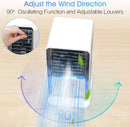 MOSAJIE Portable Air Conditioner, Oscillating Air Cooler Desk Fan Evaporative Air Mist Humidifier with Timer for Home, Office