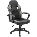 Furmax Office Chair Desk Leather Gaming Chair, High Back Ergonomic Adjustable Racing Chair,Task Swivel Executive Computer Chair Headrest and Lumbar Support (Black)