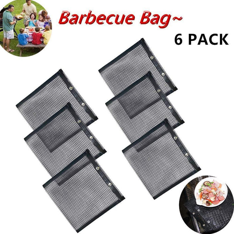 Haudrey BBQ Grill Mesh Bag Non-Stick BBQ Baked Bag Grilling Baking Reusable and Easy to Clean Non-Stick Mesh Grilling Bag for Outdoor Picnic Tool (4 Pack)