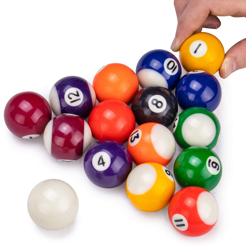 Mini Pool Balls & Triangle Bundle | 1.5" Balls Fit Tabletop & Freestanding Miniature Billiards Tables | Real Resin Balls Perform Like Full Size Balls