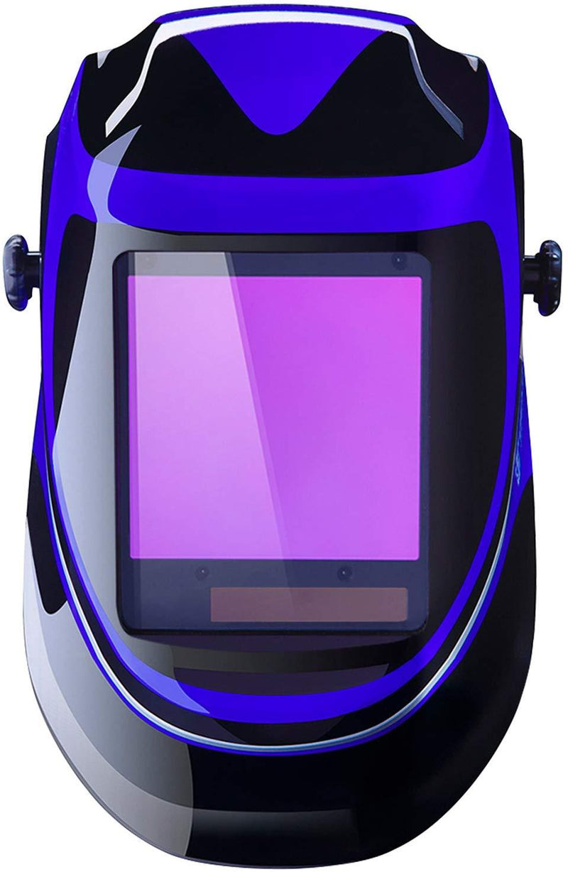 Solar Powered Welding Helmet Auto Darkening Professional Hood with Wide Lens Adjustable Shade Range 4/9-13 for Mig Tig Arc Weld Grinding Welder Mask