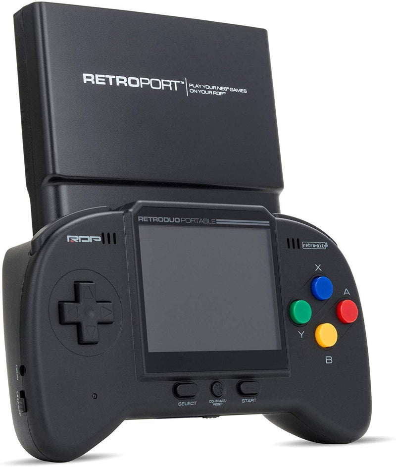 Retro-Bit RDP 2 in 1 Portable Handheld Console System - for NES and SNES Games - Black