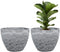 La Jolíe Muse Flower Pot Garden Planters Outdoor Indoor, Plant Containers with Drain Hole, Weathered Grey(11.3 Inch, Pack 2)