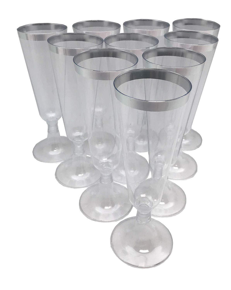 140 pc Plastic Classicware Glass Like Champagne Wedding Parties Toasting Flutes Party Cocktail Cups (Clear) by Oojami