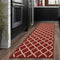 Ottomanson Ottohome Collection Contemporary Morrocan Trellis Design Non-Skid (Non-Slip) Rubber Backing Runner Rug, 20" X 59", Red