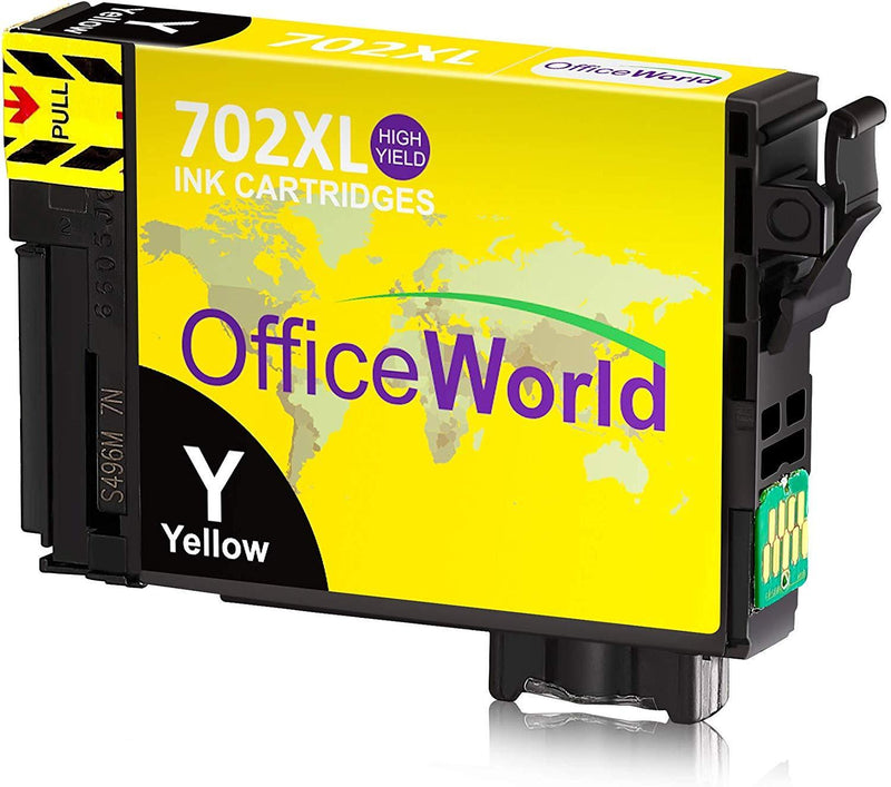 OfficeWorld Remanufactured Ink Cartridege Replacement for Epson 702 702XL 702 XL T702XL Used for Workforce Pro WF-3720 WF-3730 WF-3733 All-in-One Printer, 5 Pack(2BK/1C/1Y/1M)