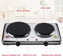 Homeleader Hot Plate for Cooking Electric, Double Burner with Adjustable Temperature Control, 2200W