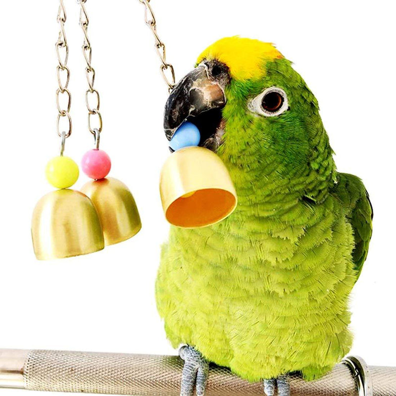 BWOGUE 5pcs Bird Parrot Toys Hanging Bell Pet Bird Cage Hammock Swing Toy Hanging Toy for Small Parakeets Cockatiels, Conures, Macaws, Parrots, Love Birds, Finches