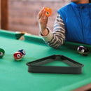 Mini Pool Balls & Triangle Bundle | 1.5" Balls Fit Tabletop & Freestanding Miniature Billiards Tables | Real Resin Balls Perform Like Full Size Balls