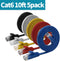 Cat 6 Ethernet Cable 10FT 5PCS UP to Gigabit 1000 Base-T LAN Higher Bandwidth 32AWG Cat6 Internet Network Flat Patch Cable Short Computer Networking Cord with Snagless RJ45 Connectors