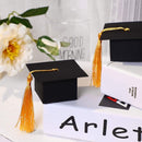 100 Pieces Graduation Cap Shaped Gift Box Grad Cap Candy Sugar Chocolate Box with Tassel for Graduation Party Favor Accessories (Yellow, 100 Pieces)