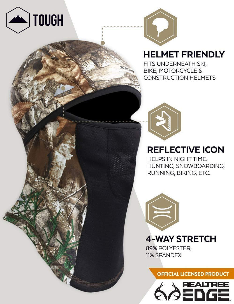 Realtree EDGE Camo Balaclava Face Mask - Cold Weather Ski Mask for Men - Windproof Winter Snow Gear For Hunting, Fishing & Camping. Ultimate Protection from The Elements