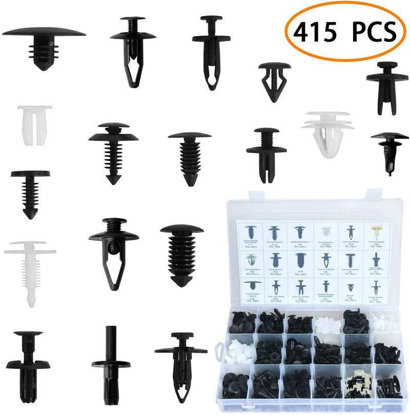 ROLINGER Auto Clips Car Vent Body Clips Retainer Push Kit - 421Pcs Car Panel Trim Plastic Fasteners Rivet Kits Universal for Ford GM Toyota Honda Chrysler ¡­