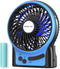 OPOLAR Mini Portable Battery Operated Travel Fan with 3-13 Battery Life, Rechargeable & USB powered Handheld Fan for Desk Beach Camping, 3 Speeds, Strong Airflow, Internal Blue Light& Side Flash Light