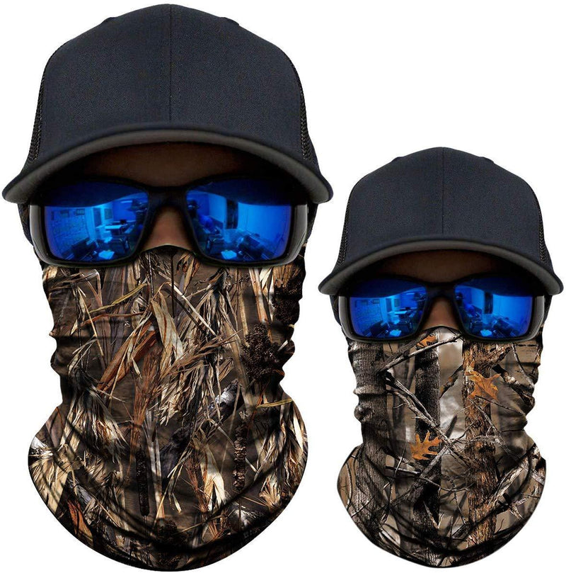 AXBXCX 2 Pack - Camouflage Print Seamless Neck Gaiter Bandana Face Mask for Outdoor Activities