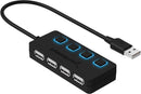 Sabrent 4-Port USB 2.0 Hub with Individual LED lit Power Switches (HB-UMLS)