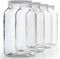 4 Pack - 1 Gallon Glass Jar w/Plastic Airtight Lid, Muslin Cloth, Rubber Band - Wide Mouth Easy Clean - BPA Free & Dishwasher Safe - Kombucha, Kefir, Canning, Sun Tea, Fermentation, Food Storage